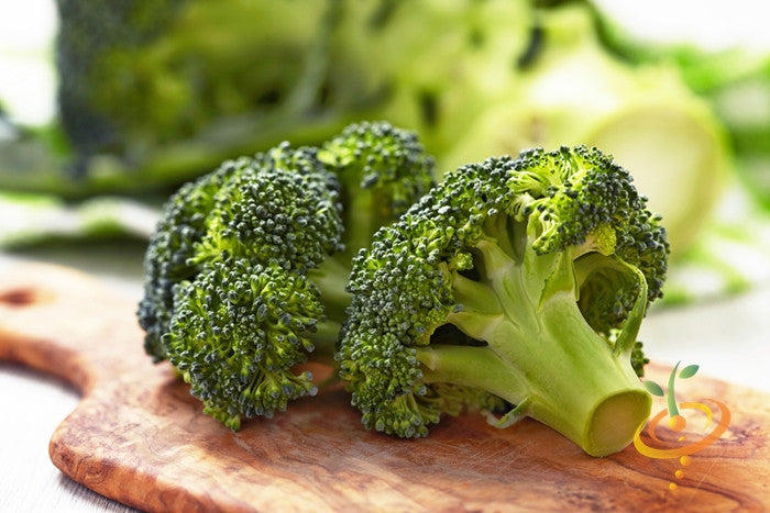 Fresh green broccoli heads from SeedsNow Waltham seeds, showcasing vibrant, healthy broccoli ready for harvest.