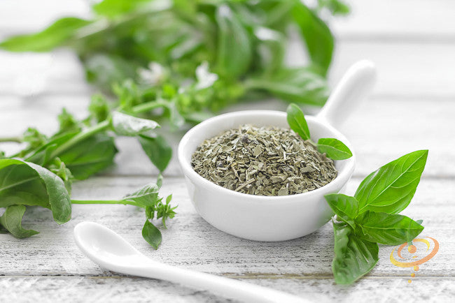 Basil lime seeds from SeedsNow, small green seed packets for growing fresh basil with lime flavor in a garden or pot.