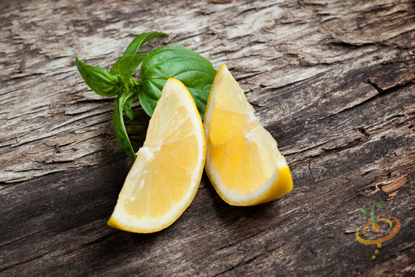 Basil Lemon seeds from SeedsNow, small green seeds for planting fresh lemon basil herb in a garden or pot.